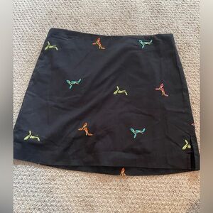 Stylish Black Skirt with Colorful Heel Embroidery
